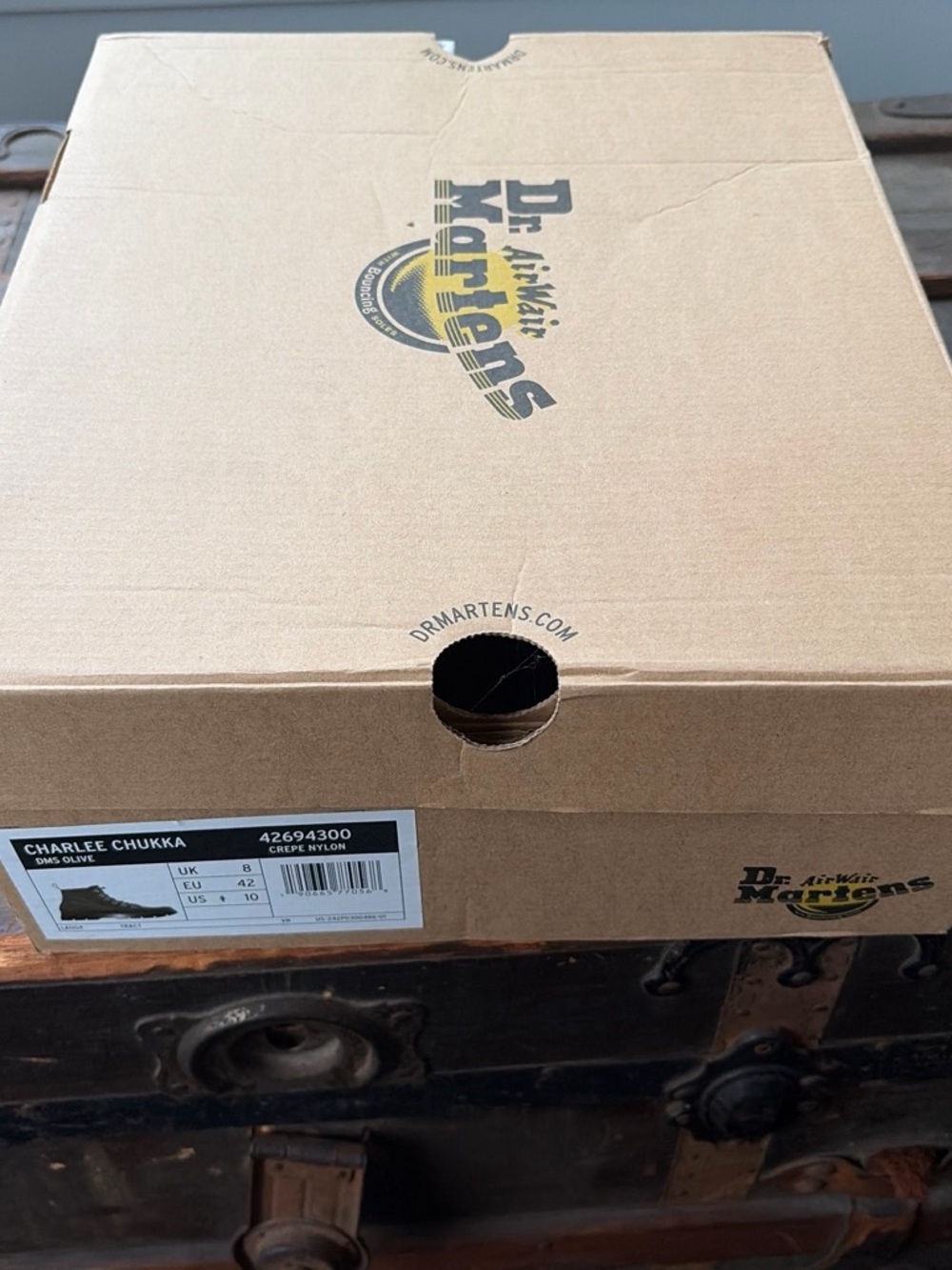 Dr. Martens Brown Cardboard Shoe Box with Logo